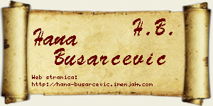 Hana Busarčević vizit kartica
